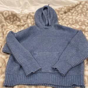 Thick blue sweater hoodie from American eagle. Size S